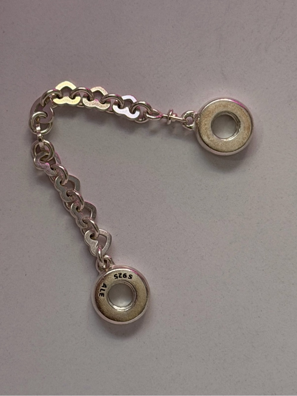 Pandora Sterling Silver Safety Chain Extender with Donut Ends